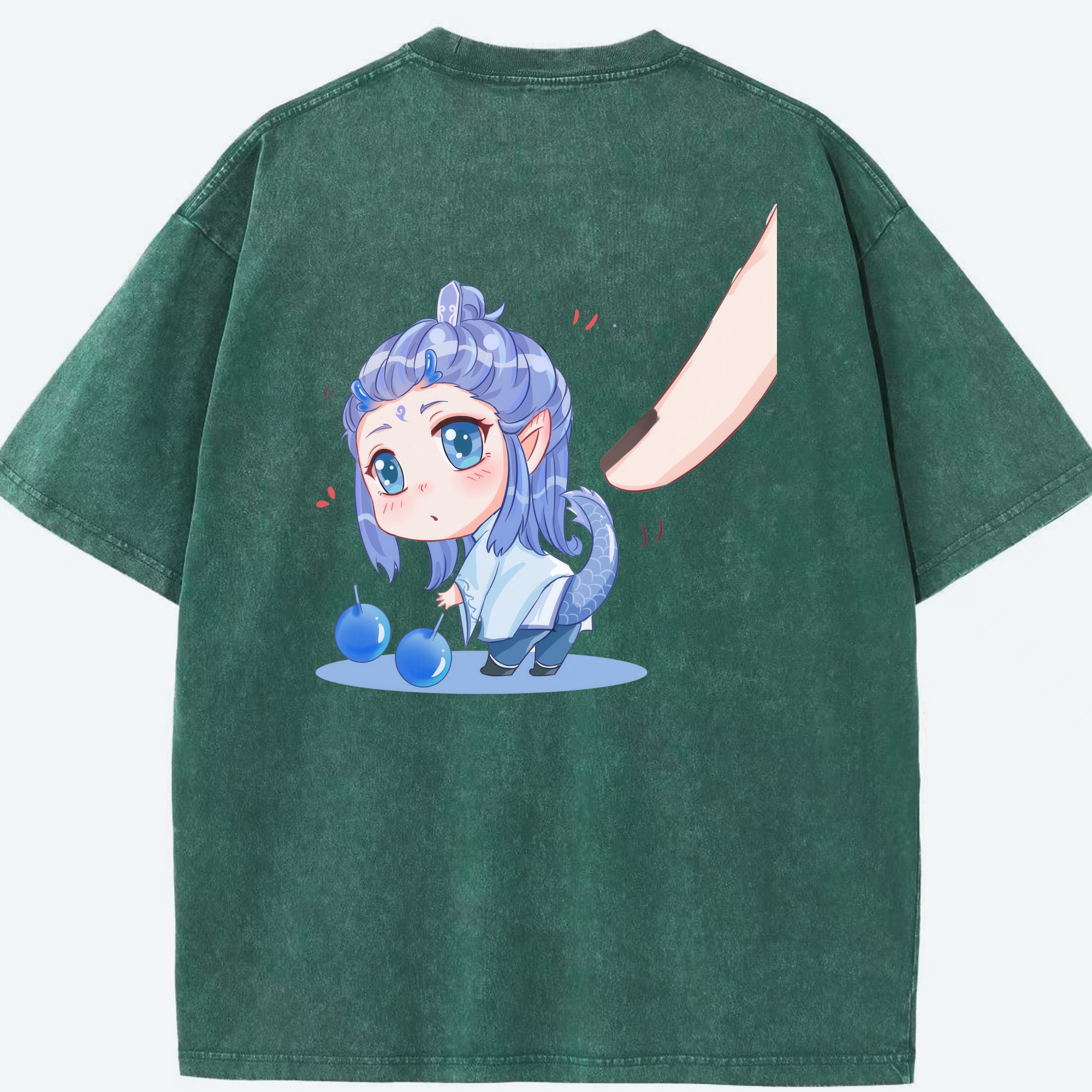 （画像用） Ne Zha 2 ナタ 魔童の大暴れ 綿100% ヴィンテージ風 半袖Tシャツ（背面プリント）